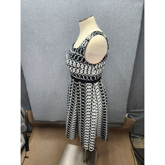 Alex Marie Womens Black & White Sleeveless Knit Dress Size 16 - Picture 2 of 8